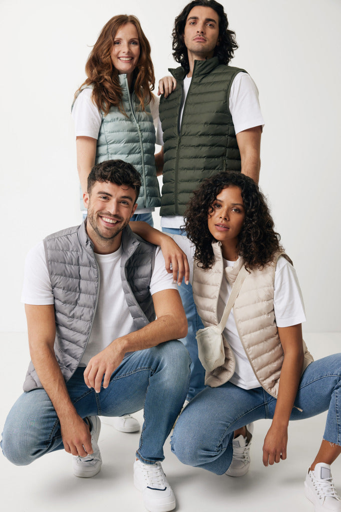 Load image into Gallery viewer, Mer women's recycled polyester bodywarmer by iqoniq, featuring a textile design with a sleek, fitted silhouette.