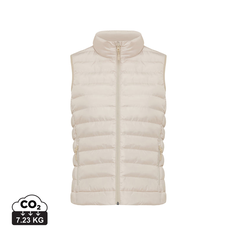 Load image into Gallery viewer, Mer women recycled polyester bodywarmer by iqoniq, textile with a padded design, shown in a close-up view highlighting its texture.