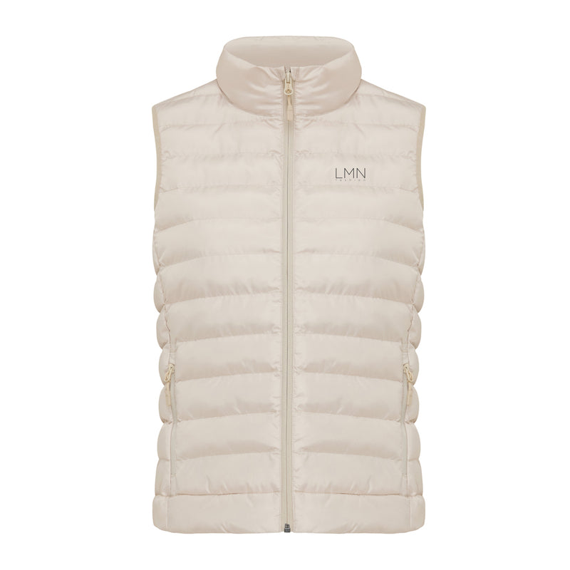 Load image into Gallery viewer, Mer women recycled polyester bodywarmer by iqoniq, lightweight textile with a smooth, insulated design for eco-friendly warmth.