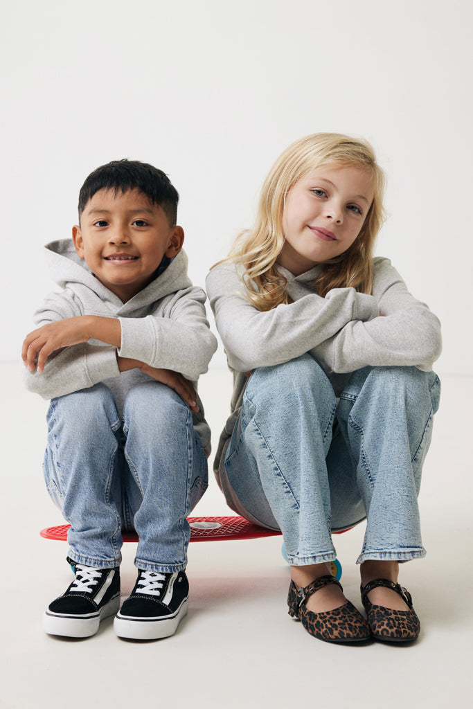 Load image into Gallery viewer, Kids recycled cotton hoodie with sidepockets