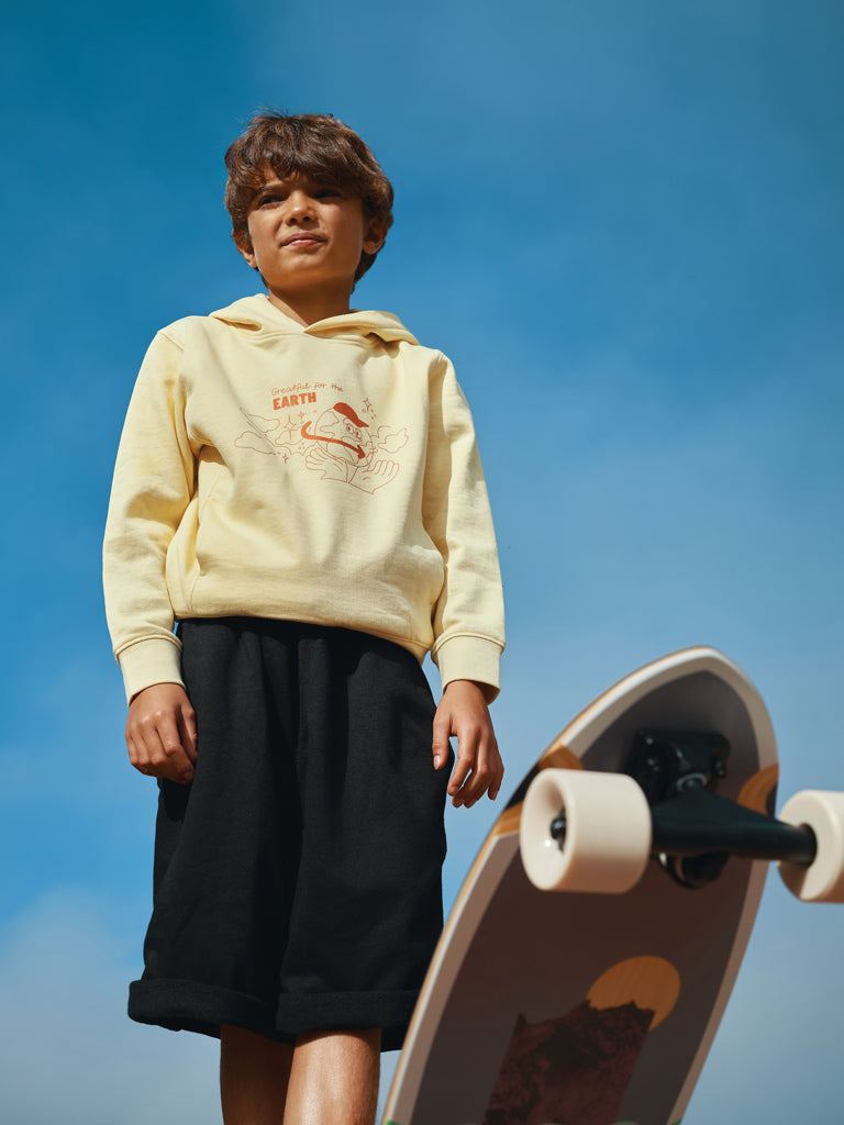 Load image into Gallery viewer, Kids recycled cotton hoodie with sidepockets