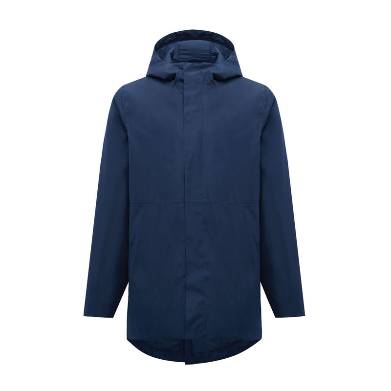 Load image into Gallery viewer, Thelon recycled polyester parka by iqoniq, showcasing a sustainable textile with a hood, front zipper, and quilted design.