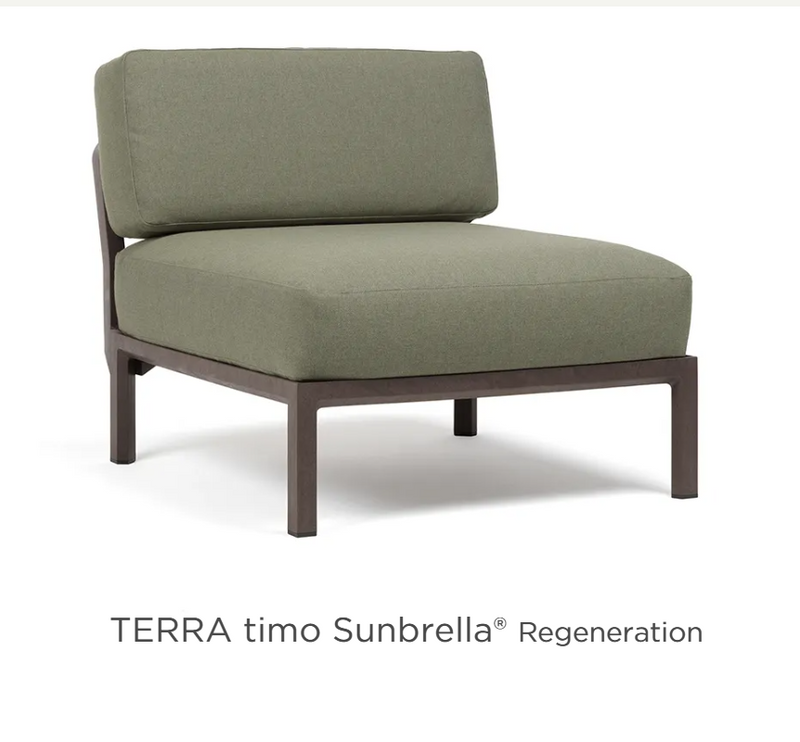 Load image into Gallery viewer, Nardi Maximo modular centre seat sofa in outdoor setting, featuring beige fabric cushions and a modern design for outdoor hospitality spaces.