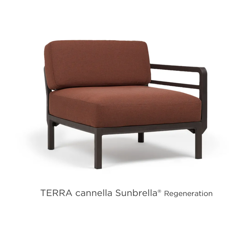 Load image into Gallery viewer, Nardi Maximo modular sofa corner seat in Terra Cannella sunbrella fabric, outdoor terrace furniture with versatile end piece.