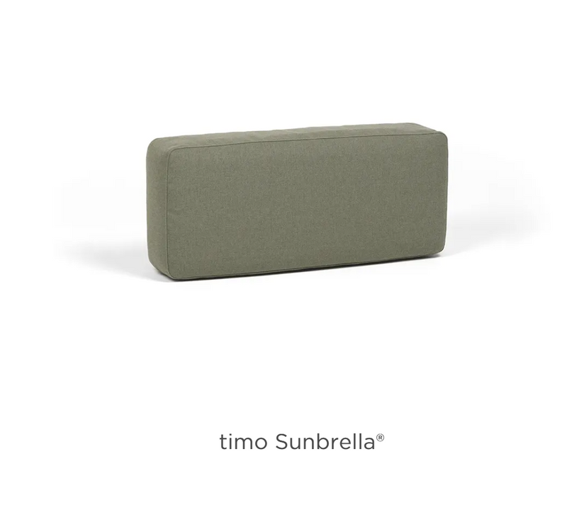 Load image into Gallery viewer, Sunbrella outdoor sofa cushion replacement by Custom Wood Designs featuring TimoSunbrella fabric for Maximo back cushion on modular furniture.