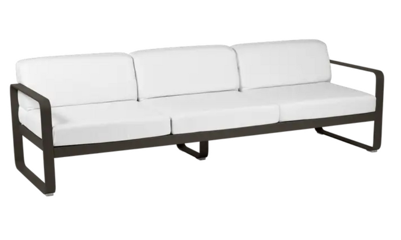 Load image into Gallery viewer, Fermob Bellevie 3-seater outdoor sofa with off-white metal frame, modern design, and comfortable seating for outdoor spaces.