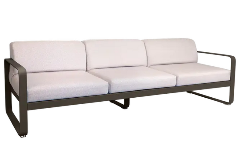 Load image into Gallery viewer, Fermob Bellevie 3-seater outdoor sofa with metal frame and plush cushions, ideal for patio or garden seating.