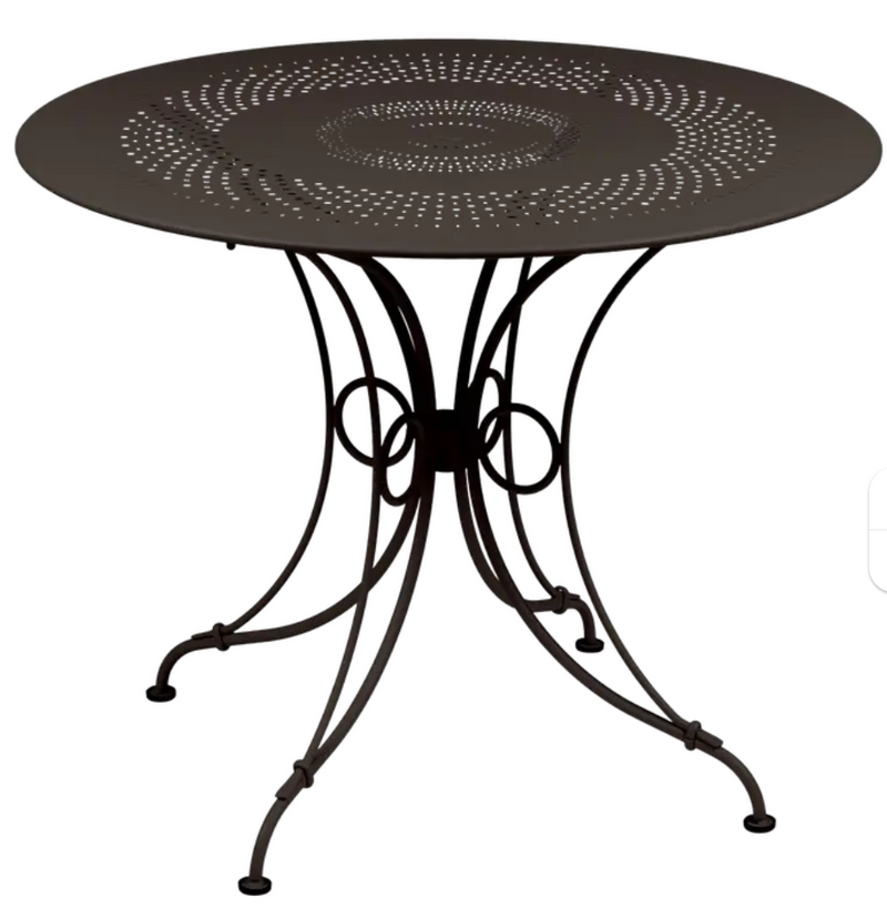 Load image into Gallery viewer, Fermob 1900 outdoor table with 96 cm diameter, round metal table for garden or patio outdoor furniture.