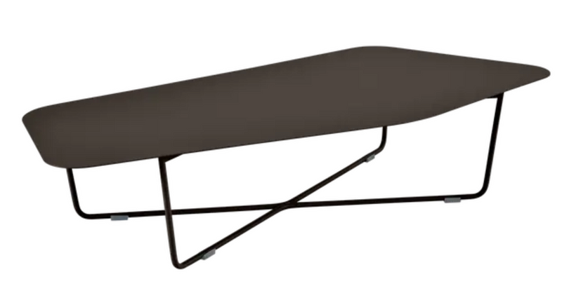 Load image into Gallery viewer, Blue Fermob Ultrasofa low metal table, 162×74 cm, outdoor furniture piece with sleek design and sturdy construction.