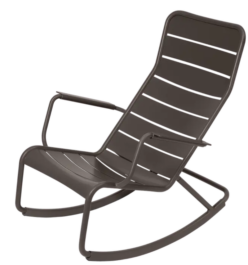 Load image into Gallery viewer, Fermob Luxembourg outdoor rocking chair with a sleek aluminium frame, designed for comfortable outdoor relaxation.