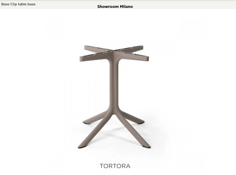 Load image into Gallery viewer, Nardi tortora base clip for table, sturdy table base support with clip for restaurant tables, in a neutral finish.