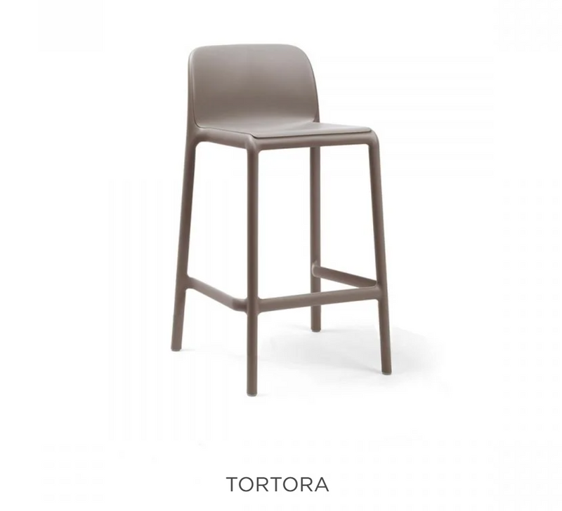 Load image into Gallery viewer, Nardi Faro Mini Counter Stool in tortora color, showcasing a sleek high bar stool with a modern design and smooth finish.