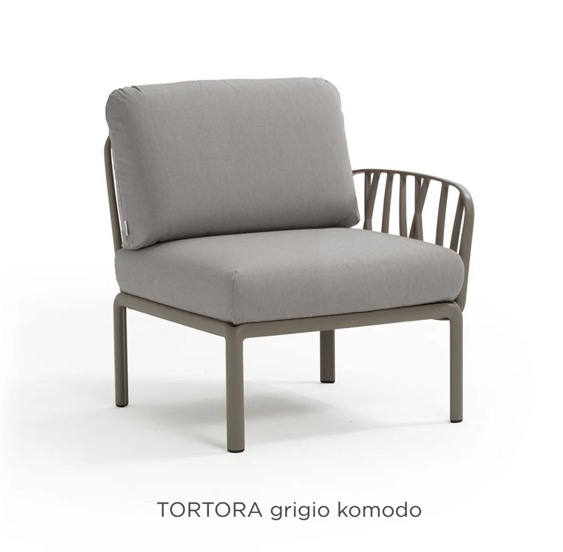 Load image into Gallery viewer, Nardi Komodo Terminal Module outdoor sofa in tortora gray Sunbrella fabric, part of the Nardi outdoor modular sofa collection.