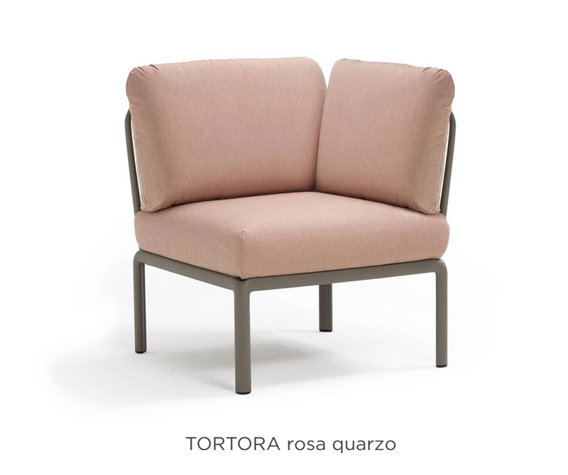 Load image into Gallery viewer, Nardi Komodo corner outdoor sofa module with tortora rosa quarzo Sunbrella fabric, part of Nardi outdoor modular sofa set.