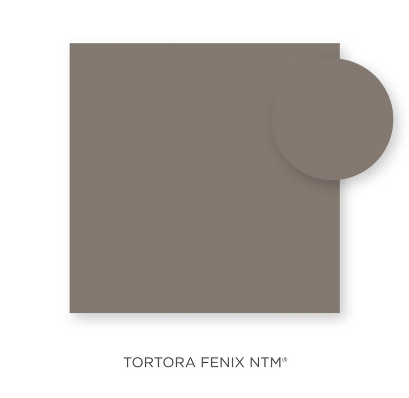 Load image into Gallery viewer, Square Tortora Fenix laminate table top by Nardi, custom wood designs, suitable for outdoor restaurant or patio use.