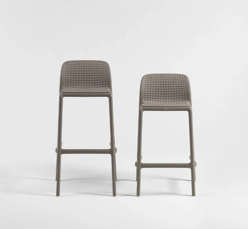 Load image into Gallery viewer, Nardi Lido high stackable outdoor bar stool in tortora color, featuring a sleek design and durable material for outdoor seating.