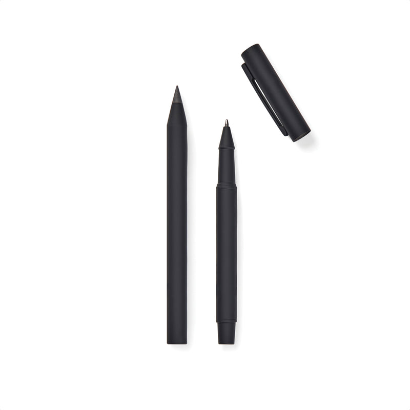 Load image into Gallery viewer, Vinga Baltimore RCS pen set featuring sleek writing instruments with black and silver finishes on a white background.