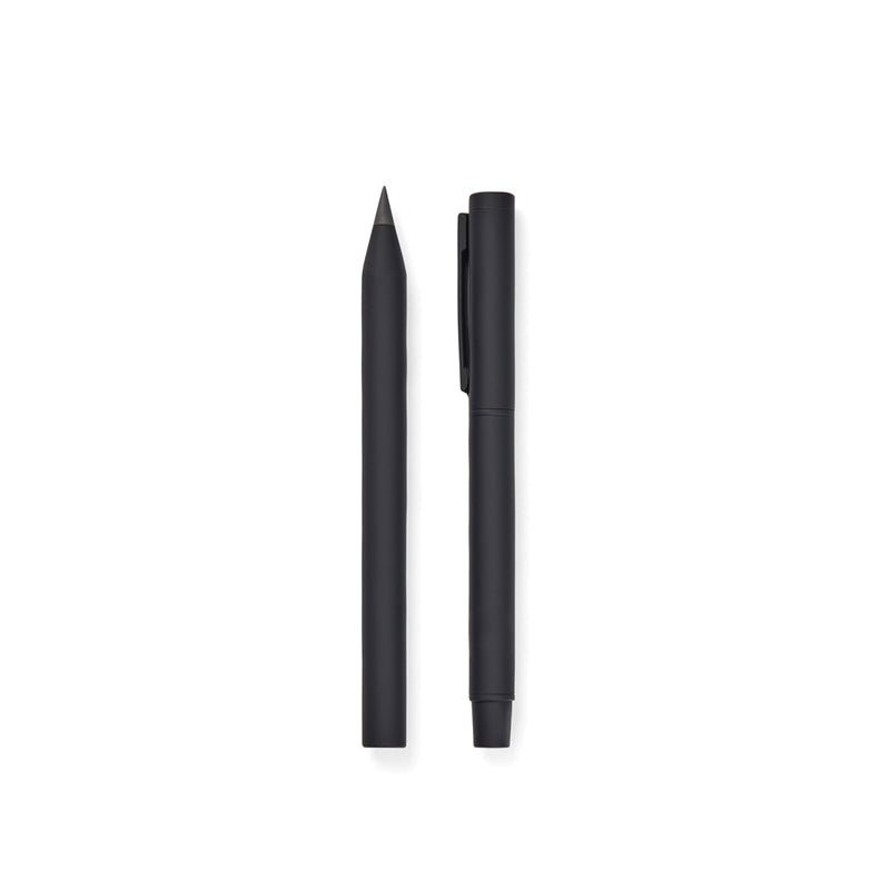 Load image into Gallery viewer, Vinga Baltimore RCS pen set with sleek black and silver writing instruments, featuring smooth ink flow and elegant design.
