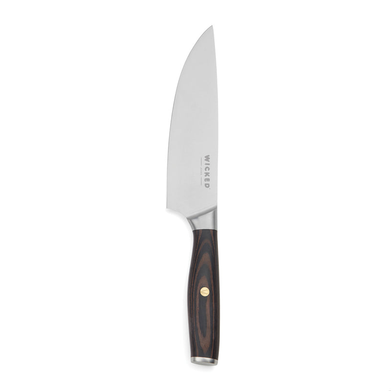 Load image into Gallery viewer, Vinga Tara steel chef's knife with a wooden handle, ideal for slicing and chopping in home kitchen settings.