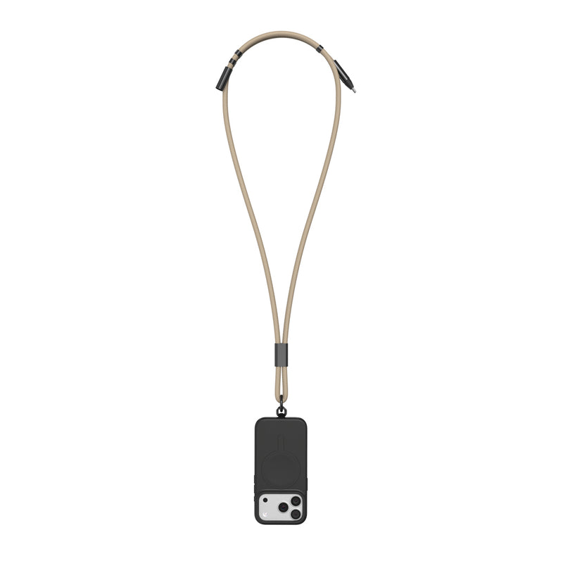 Load image into Gallery viewer, Vinga Baltimore RCS phone cord with charging cable for smartphones and tablets, black, durable braided design.