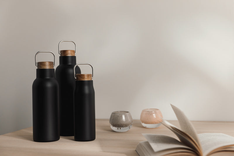 Load image into Gallery viewer, Vinga Ciro RCS recycled vacuum bottle 300ml in stainless steel with a sleek, modern design for drinkware.