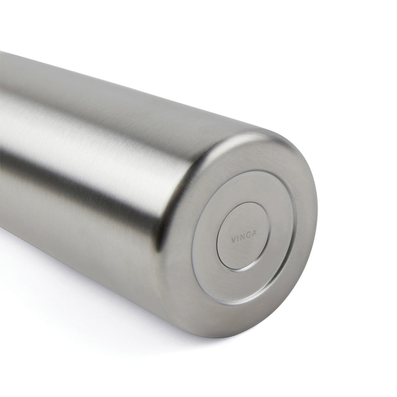 Load image into Gallery viewer, Vinga Ciro RCS recycled vacuum bottle 300ml in stainless steel with a sleek drinkware design and leak-proof lid.
