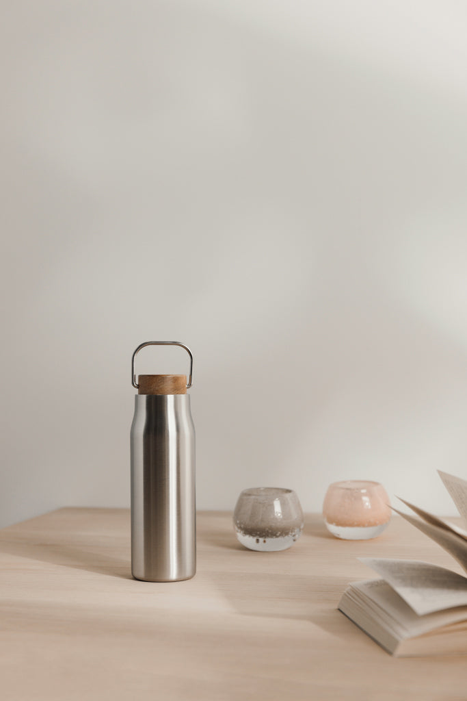 Load image into Gallery viewer, Vinga Ciro RCS recycled vacuum bottle 300ml in stainless steel with a sleek design for durable, eco-friendly drinkware.