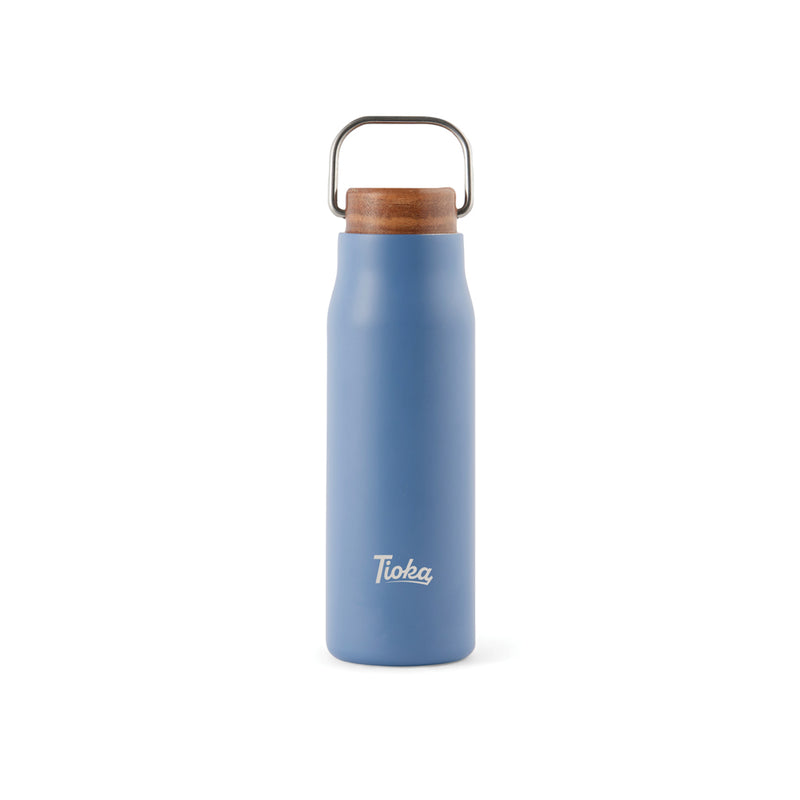 Load image into Gallery viewer, Vinga Ciro RCS recycled 300ml vacuum bottle in stainless steel, eco-friendly drinkware with a sleek design and lid.
