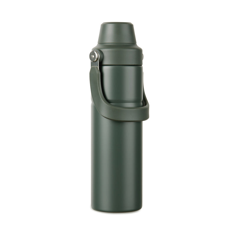 Load image into Gallery viewer, Vinga Baltimore Trek RCS recycled stainless steel 600ML water bottle, eco-friendly drinkware with screw cap, black finish.