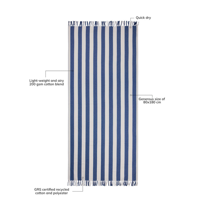 Load image into Gallery viewer, Ornos GRS recycled cotton hammam towel