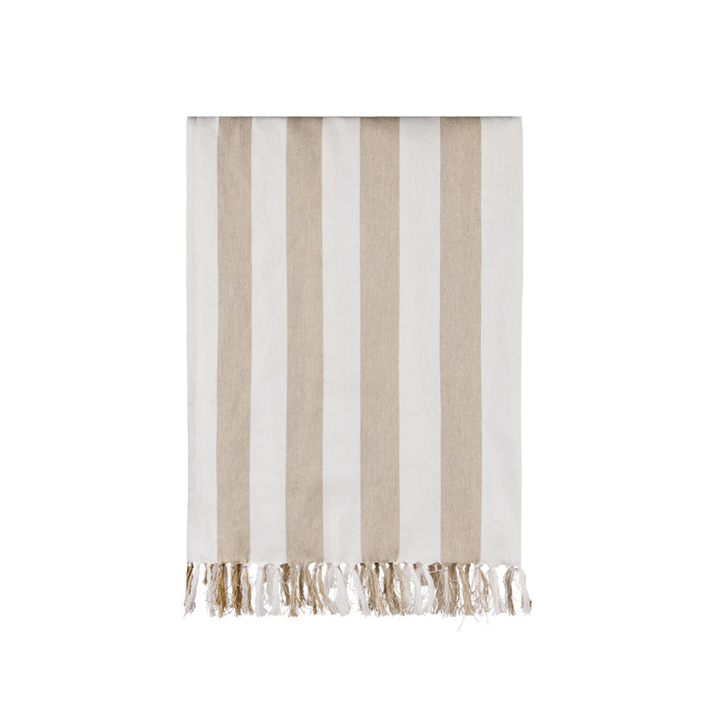 Load image into Gallery viewer, Vinga Ornos GRS recycled cotton hammam towel with striped pattern, soft and lightweight for home and travel use.