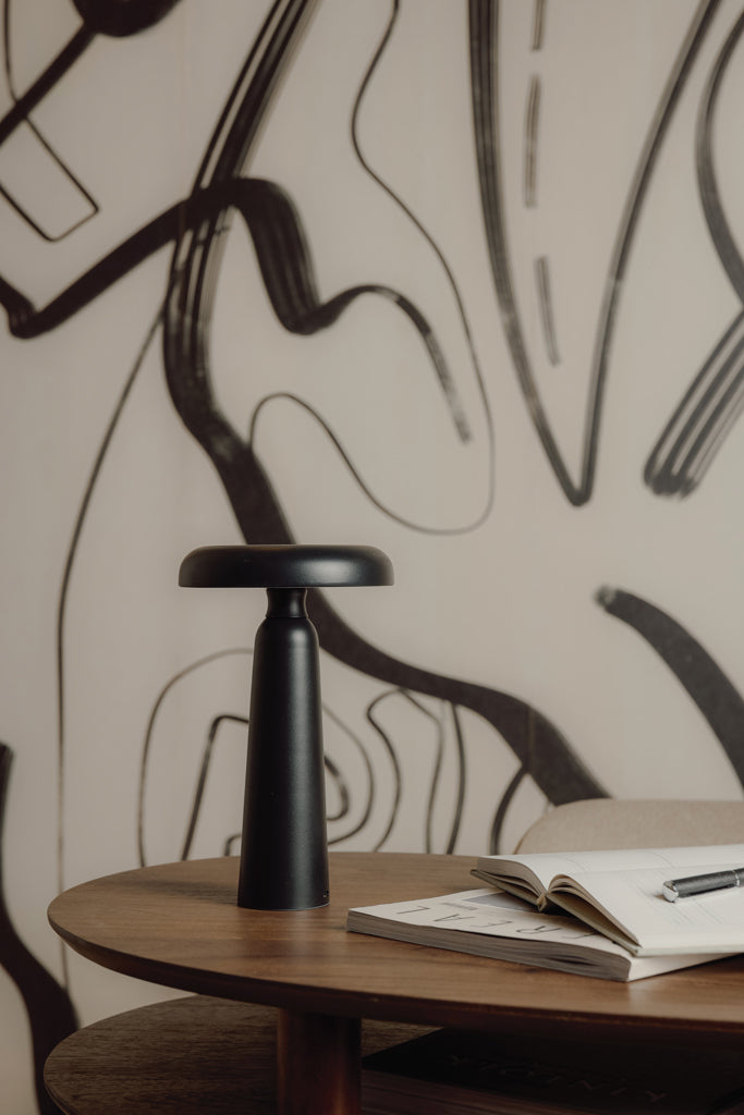 Load image into Gallery viewer, Vinga Avery RCS table lamp in black with adjustable arm and LED light for focused illumination in tools and torch accessories.