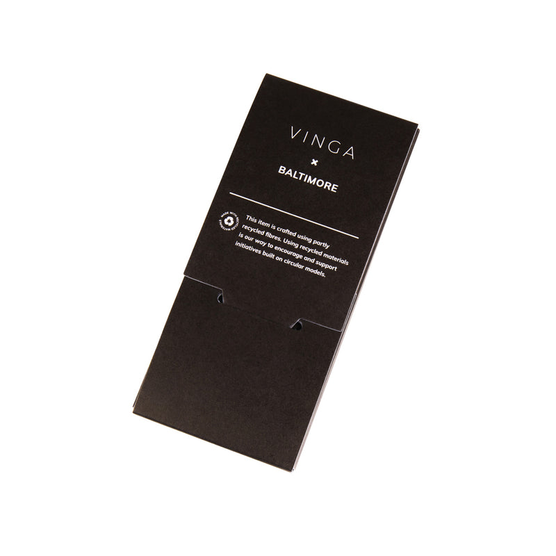 Load image into Gallery viewer, Vinga Baltimor RCS recycled polyester luggage tag attached to a travel bag, showcasing eco-friendly design and durable construction.