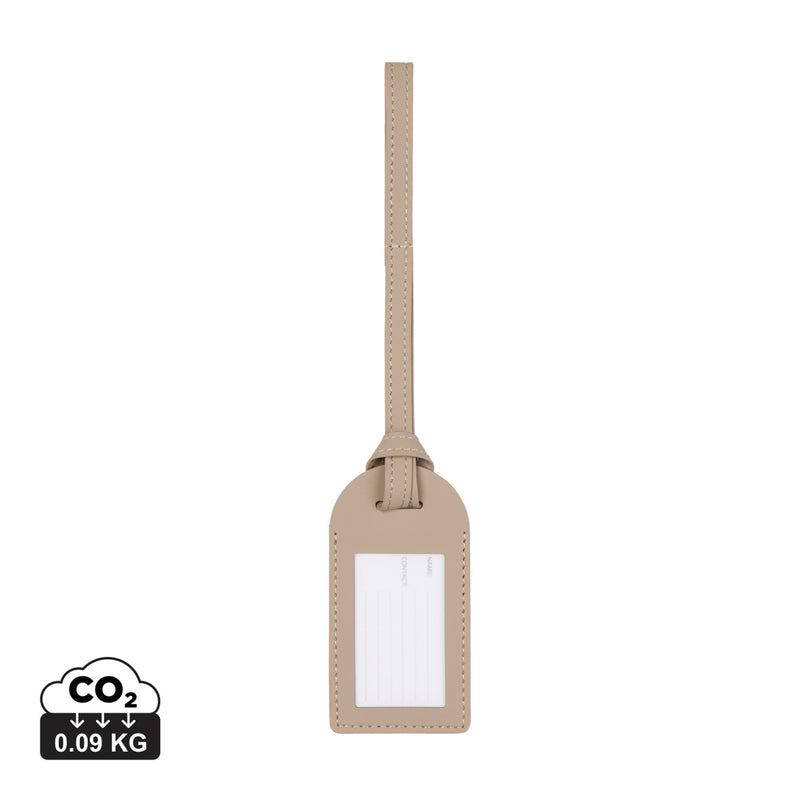 Load image into Gallery viewer, Vinga Baltimor RCS recycled polyester luggage tag with adjustable strap, black and green design for bags and travel accessories.