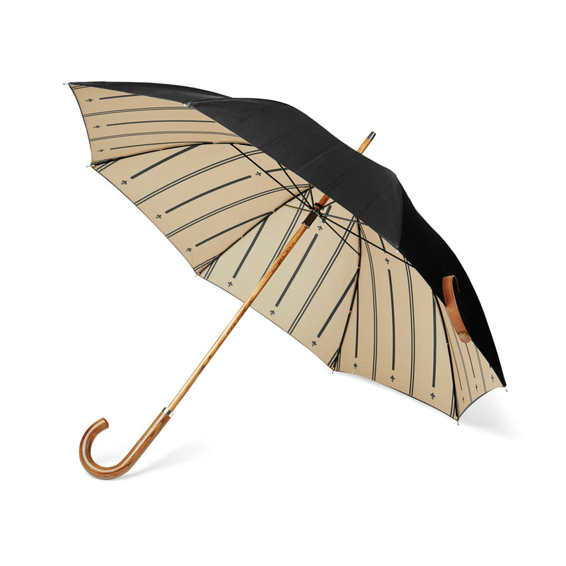 Load image into Gallery viewer, Vinga recycled pet 23-inch umbrella open with green canopy and black handle, eco-friendly design for rain protection.
