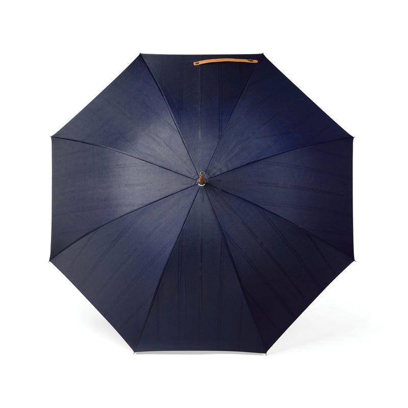 Load image into Gallery viewer, Vinga recycled pet 23-inch umbrella open, showcasing eco-friendly design with a vibrant canopy and sturdy handle.