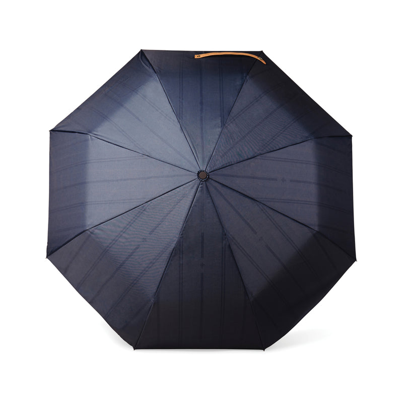 Load image into Gallery viewer, Vinga recycled pet 21-inch foldable umbrella open, showing green canopy and compact design for easy carrying.
