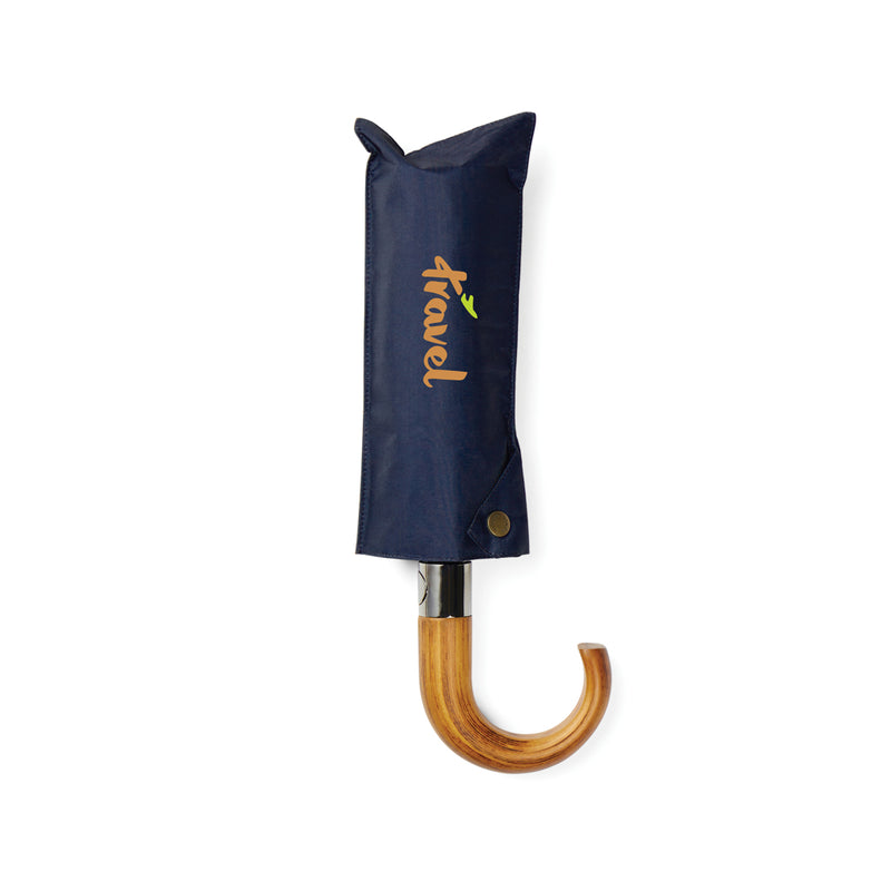 Load image into Gallery viewer, Vinga recycled pet 21-inch foldable umbrella open, showcasing eco-friendly design and compact size for travel protection.
