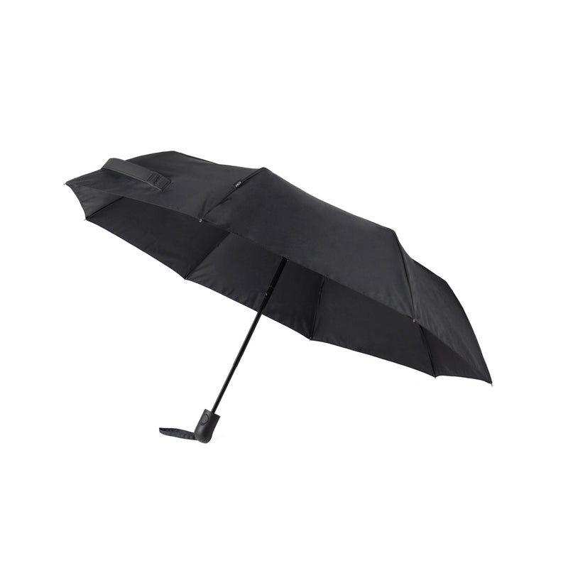 Load image into Gallery viewer, Vinga Baltimore AWARE™ RPET 21-inch umbrella open with green canopy and sturdy handle, showcasing eco-friendly design.