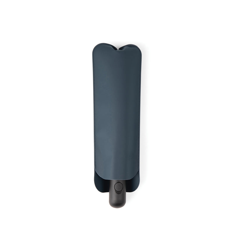 Load image into Gallery viewer, Vinga Baltimore AWARE™ RPET 21-inch umbrella open with navy canopy and sturdy metal frame, eco-friendly design for rain protection.