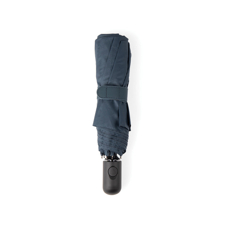 Load image into Gallery viewer, Vinga Baltimore AWARE™ RPET 21-inch umbrella open with green canopy and black handle, lightweight eco-friendly rain protection