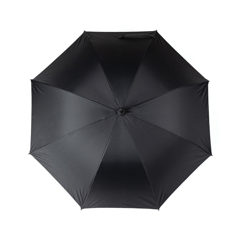 Load image into Gallery viewer, Vinga Baltimore AWARE™ RPET 23-inch umbrella open with black canopy and sturdy handle, eco-friendly rain protection.