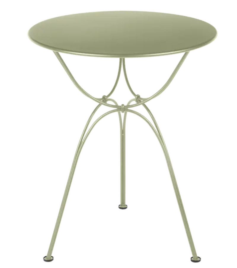 Load image into Gallery viewer, Willow green Fermob Airloop Table Ø 60cm outdoor garden table with metal frame and modern design, suitable for patio or garden use.