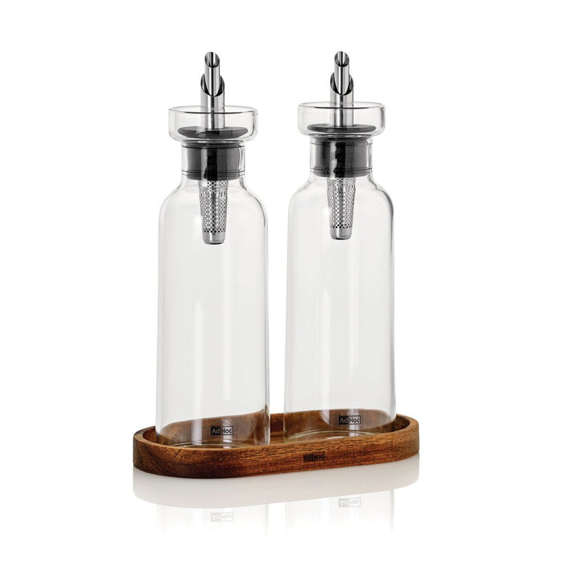 Load image into Gallery viewer, AdHoc Menage AromaPour Oil and vinegar pourer set 300ml - Custom Wood DesignsAdHoc Menage AromaPour Oil and vinegar pourer set 300mlHome & LivingRBBE81Glasstransparent