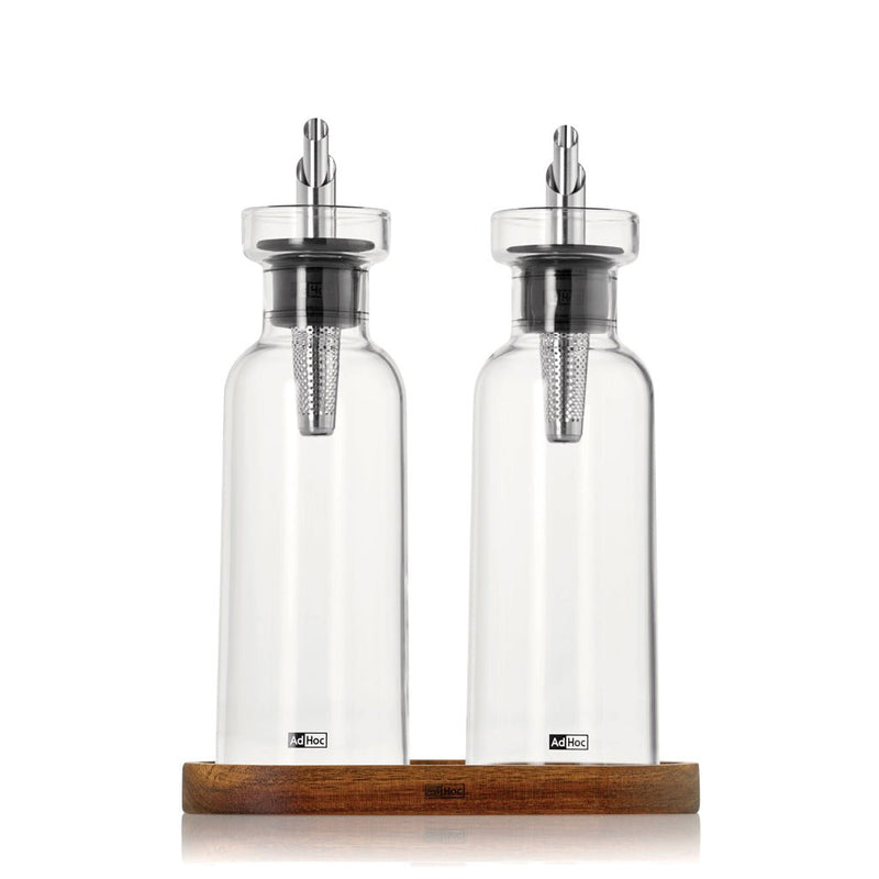 Load image into Gallery viewer, AdHoc Menage AromaPour Oil and vinegar pourer set 300ml - Custom Wood DesignsAdHoc Menage AromaPour Oil and vinegar pourer set 300mlHome & LivingRBBE81Glasstransparent