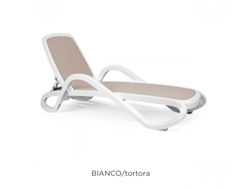 Load image into Gallery viewer, Alfa Sun Lounger Stackable Outdoor Recliner with Armrests - Custom Wood DesignsNardi Alfa sun lounger outdoor recliner with armrests, stackable design, white finish, ideal for patio relaxation and outdoor seating.Sunlounger24575215797015Bianco Tortora