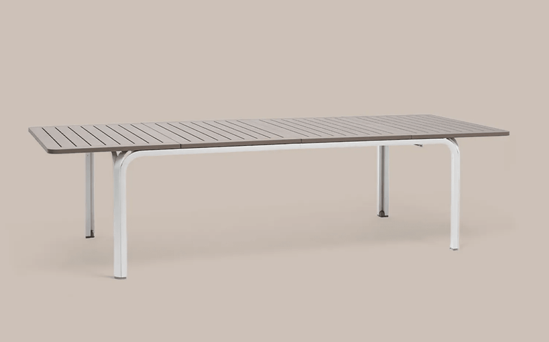 Load image into Gallery viewer, Alloro 210–280 Extensible Outdoor Table - Custom Wood DesignsAlloro 210–280 extensible outdoor table by Nardi, made of wood, with a sleek rectangular design and adjustable length.Outdoor Table Nardi24575207324215