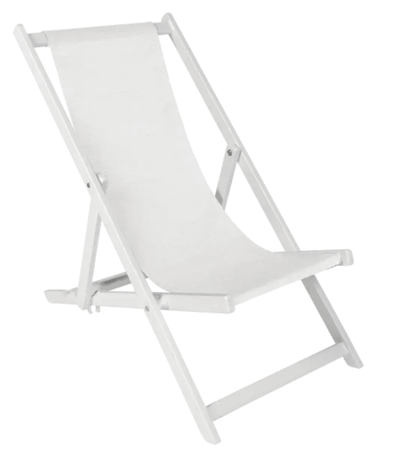 Load image into Gallery viewer, ALPINA Deck Chair Folding Chair - Custom Wood DesignsFermob ALPINA foldable deck chair in white, outdoor folding chair with a sleek, modern design for outdoor relaxation.Foldable Chair24575199489847BlancBlanc