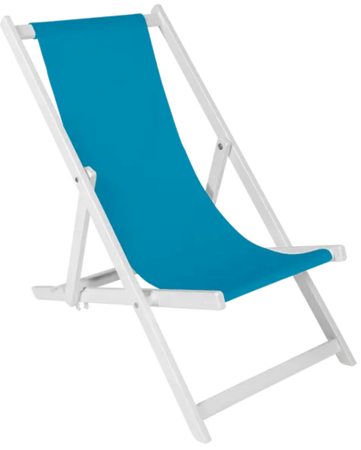 Load image into Gallery viewer, ALPINA Deck Chair Folding Chair - Custom Wood DesignsFermob ALPINA foldable deck chair in Blanc Bleue Bondi, outdoor seating with a sturdy frame and comfortable design.Foldable Chair24575190119223BlancBlueBondi