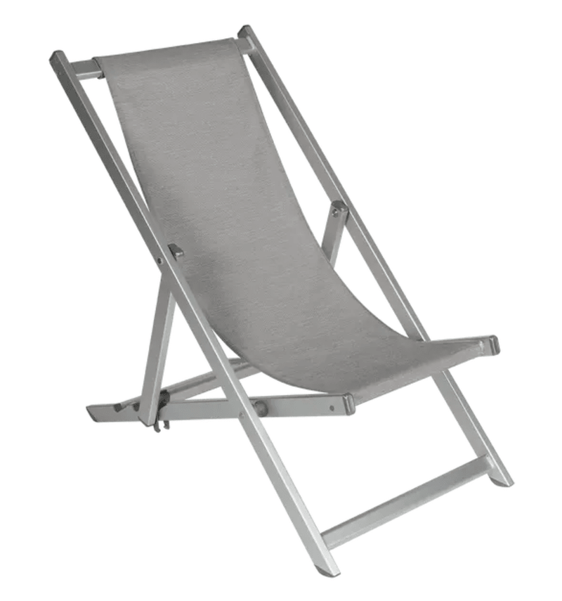 Load image into Gallery viewer, ALPINA Deck Chair Folding Chair - Custom Wood DesignsSilver Fermob ALPINA foldable deck chair with a sleek design, perfect for outdoor relaxation and easy to carry.Foldable Chair24575190550295SilverGris